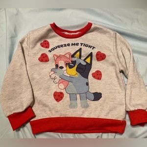 4T Bluey Valentine’s Day Sweatshirt Hearts Disney